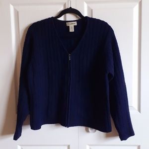 L.L.Bean Blue 100% Wool Sweater M
